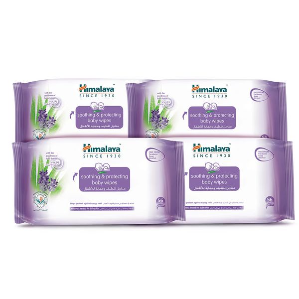 Himalaya Soothing &amp; Protecting Baby Wipes - 56x4 Value Pack