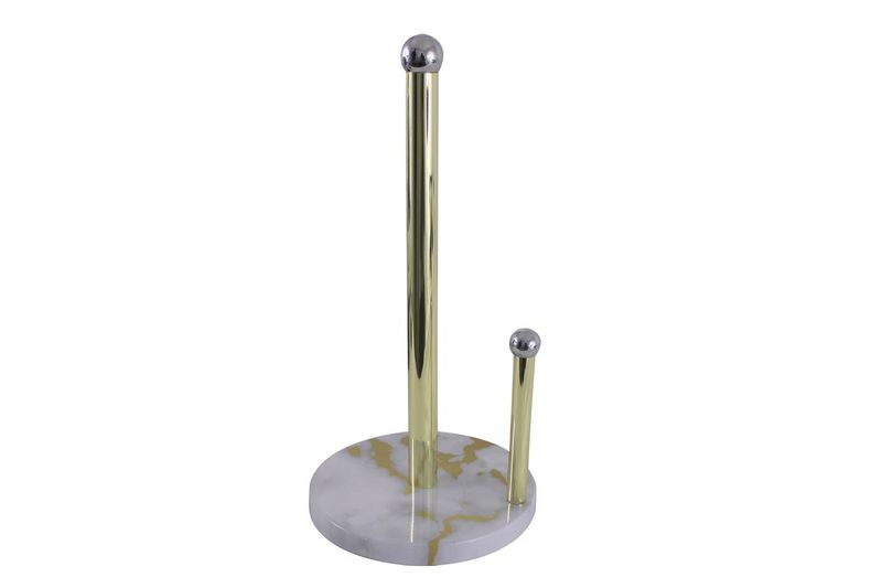 Weighted Stainless Steel Counter Top Paper Towel Holder - White