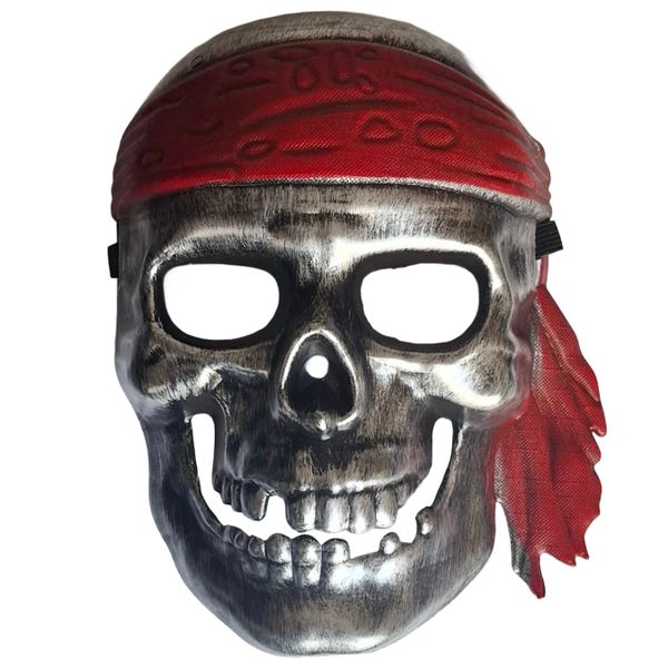 Pirate Skull Costume Mask with Red Bandana