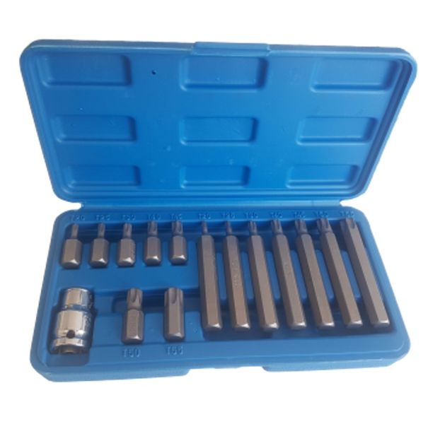 Camco 15 Piece Torx (Spline)bit Set - Inch Drive (T20-T55)