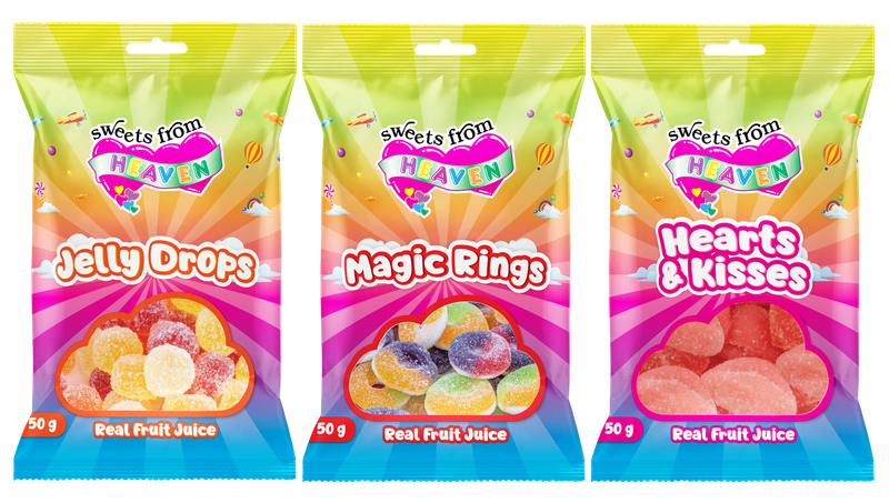 12Pk | Sweets from Heaven | Jelly, Magic, Hearts | Sweets &amp; Chocolates |50g