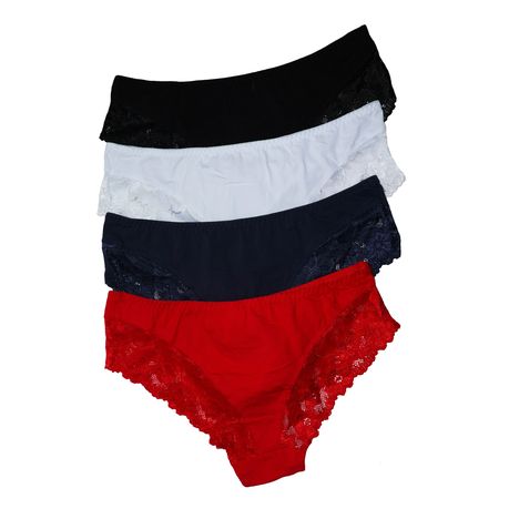 Underwear Women High Waisted Seamless 100% Cotton Underwear For Women No  Show Plus Size Panties 4 Pake
