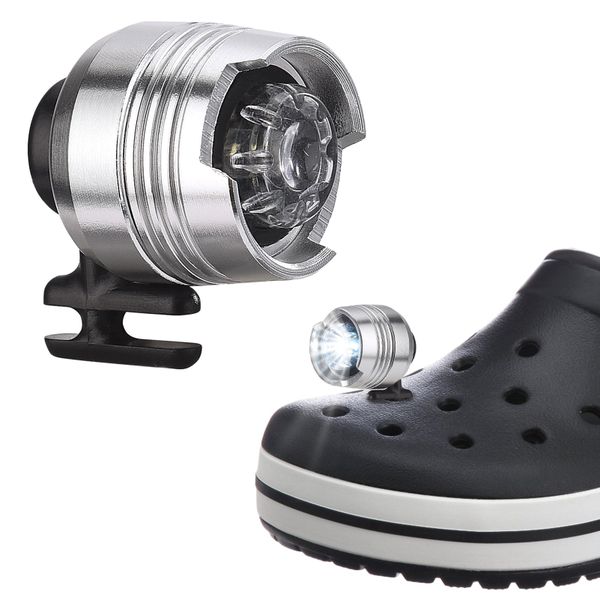 Headlights for Croc Led Clogs Shoes Light, 2 Pieces, Silver