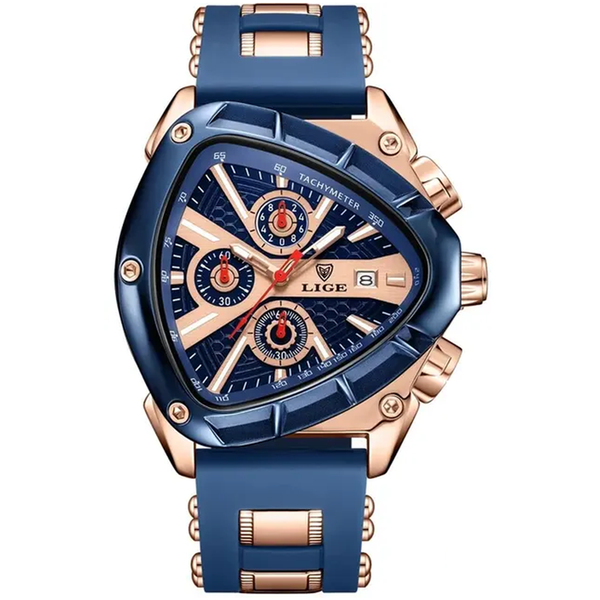 LIGE = Men Luxury Silicone Chronograph Fashion Watch