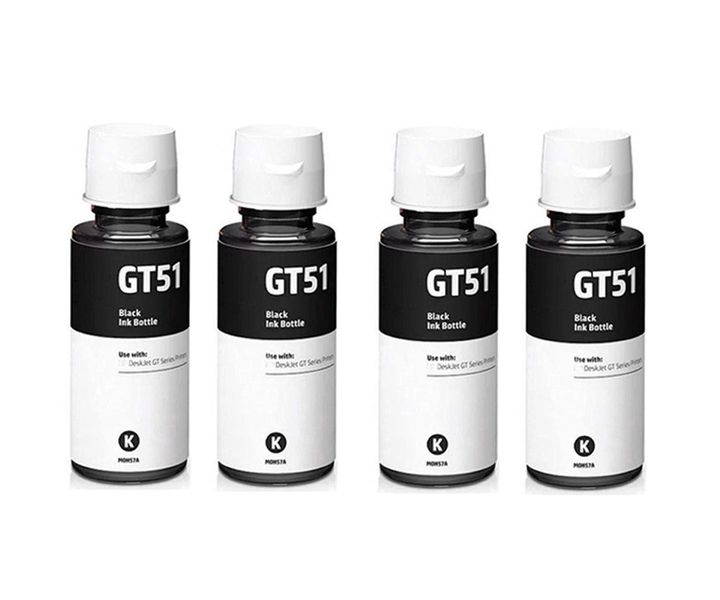 HP GT51 / 51 Black Multipack x 4 Ink Bottles - Compatible