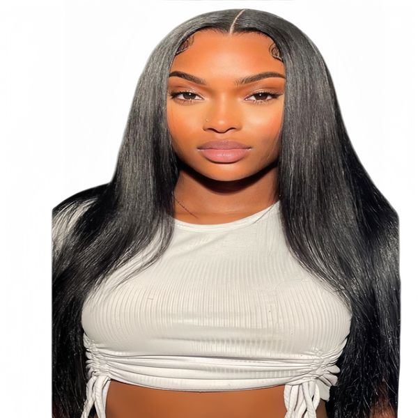 Luvée 20-inch Straight Wig Full Frontal Human Hair Transparent Lace