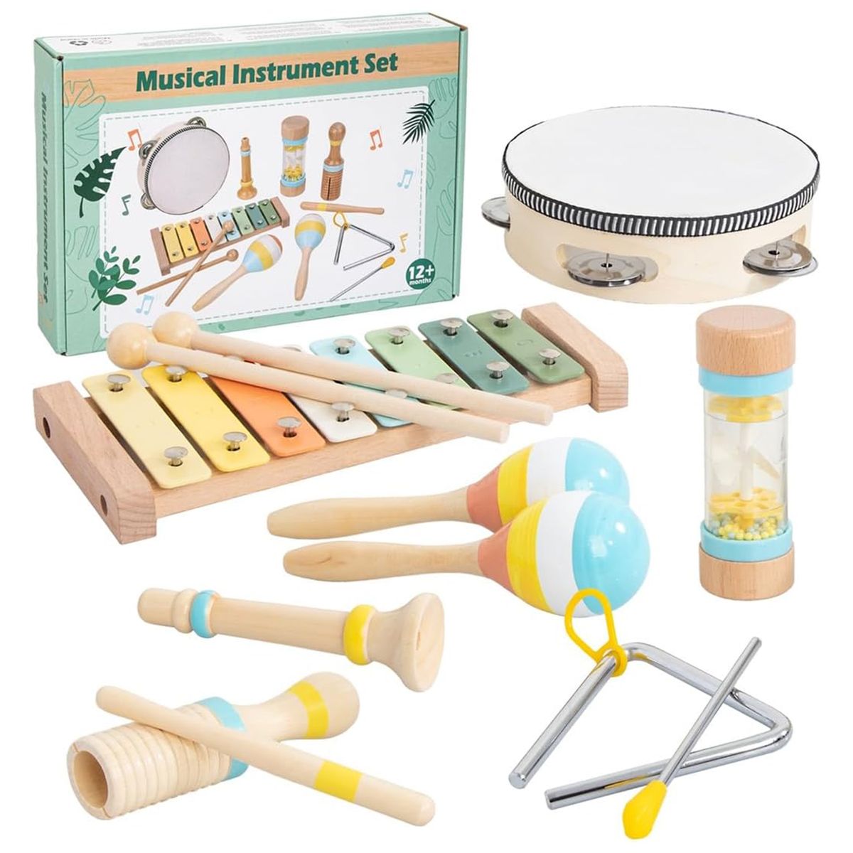 Toddler Musical Instruments Set - Wooden Musical Toys for Toddlers