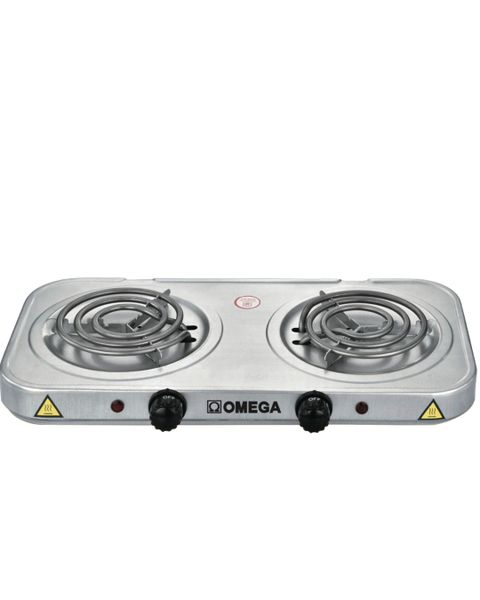 Omega 2000W Double Spiral Electric Hotplate - Dual High-Heat Cooking Power