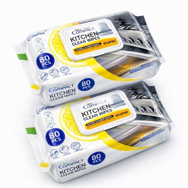 160 Pieces Kitchen Clean Wipes - Disposable Heavy-Duty Kitchen Wet Cloths