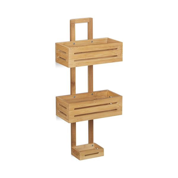 Hazlo Bamboo 3 Tier Bathroom Shower Caddy Rack Holder - HBM5138