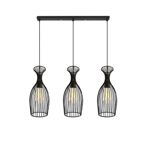 DrLight Metal Pendant with Funnel Geometric Pattern - Long Strip 3 Cover