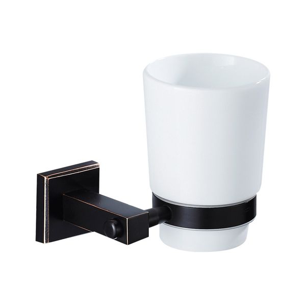 Trendy Taps Premium Quality Wall Mounted Black SQ Toothbrush Holder