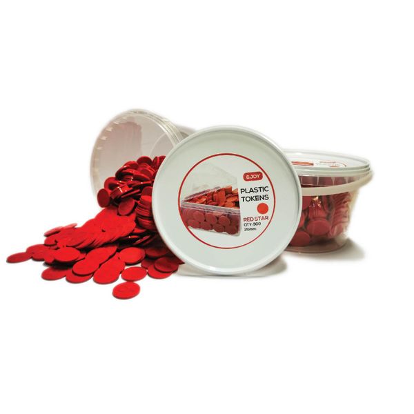 &amp;Joy - Plastic Tokens | Coins | Discs - Red Star