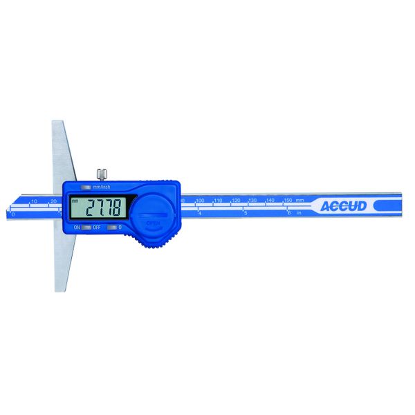 Accud - Digital Depth Gauge - 0-300mm/0-12 Inch