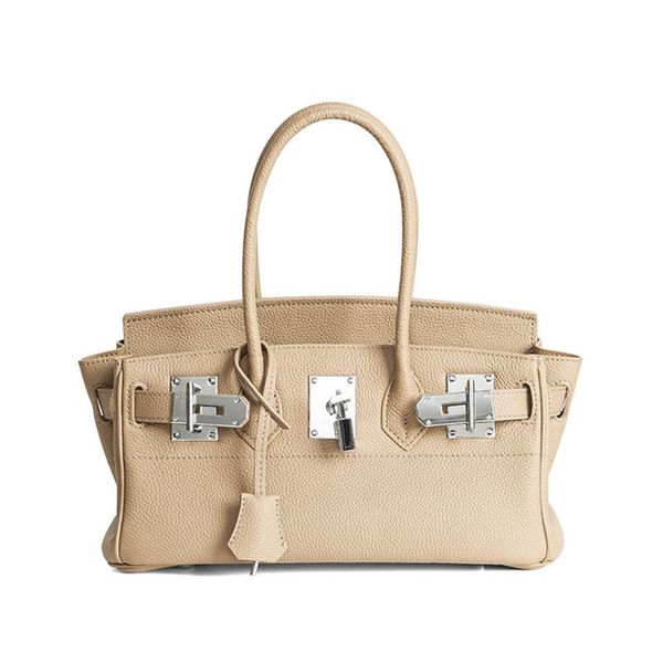 Women Genuine Cowhide Leather Large Tote Bag Top Handle Handbag