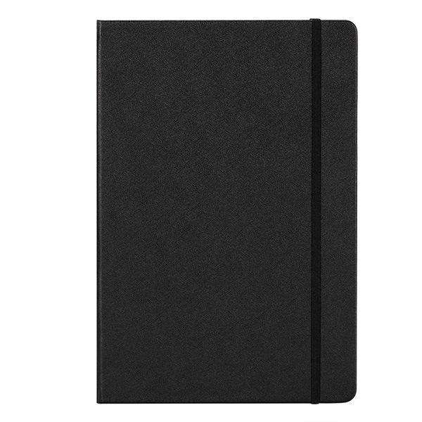 DELI 1 PCS Leather Cover Notebook A5-96 sheets Black