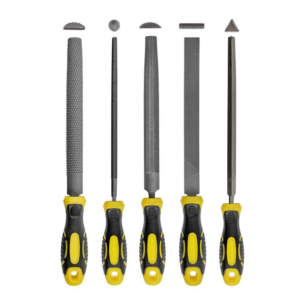 File Set 5Pc Flat/Rnd/Tri-Angle/Half Rnd/Half Rnd Rasp