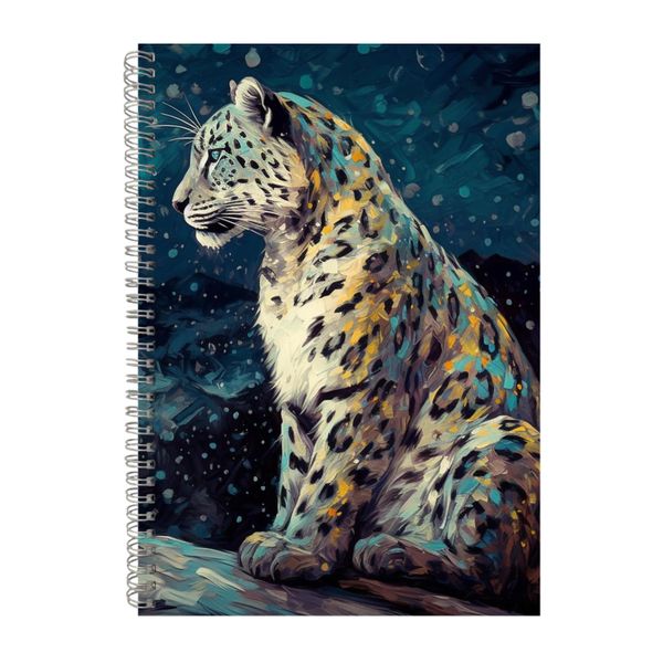 SNOW LEOPARD Starry Night Notebook Animal Gift Idea A4 NotePad 117