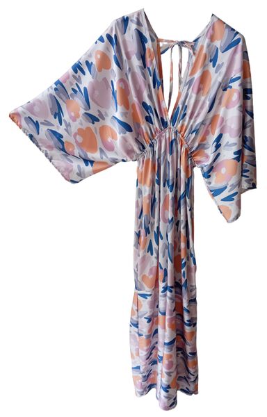 Verity Satin Kimono Maxi Dress - Print 3