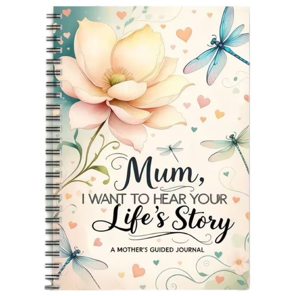 Stationery Guided Memoir Floral Notebook for Mom Life Stories Journal 21cm