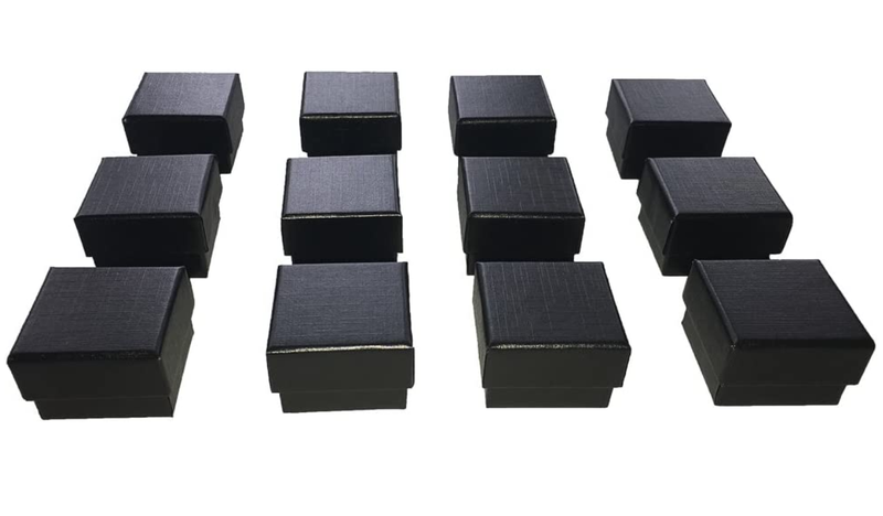 12 Unit Ring Earring Craft Box Cardboard Jewelry Box - White
