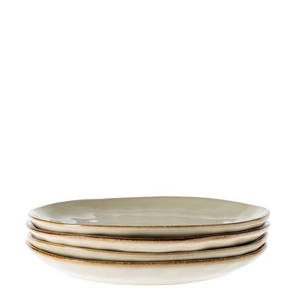 George &amp; Mason - Mila Ceramic Side Plate 20.5cm 4pk - Cream
