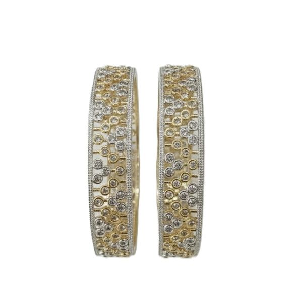 Set of 2 Gold fancy Bangles Set for Women