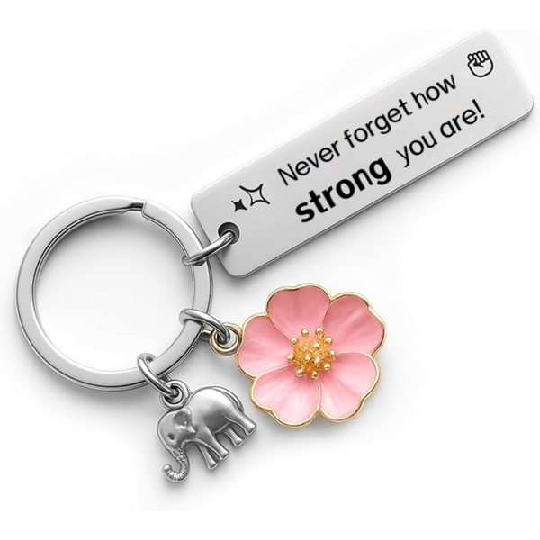 Stainless Steel Keychain - Motivational Message, 7x3cm