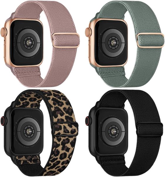 Stretchy Nylon Solo Loop Compatible with Apple Watch Band 38mm 40mm 41mm
