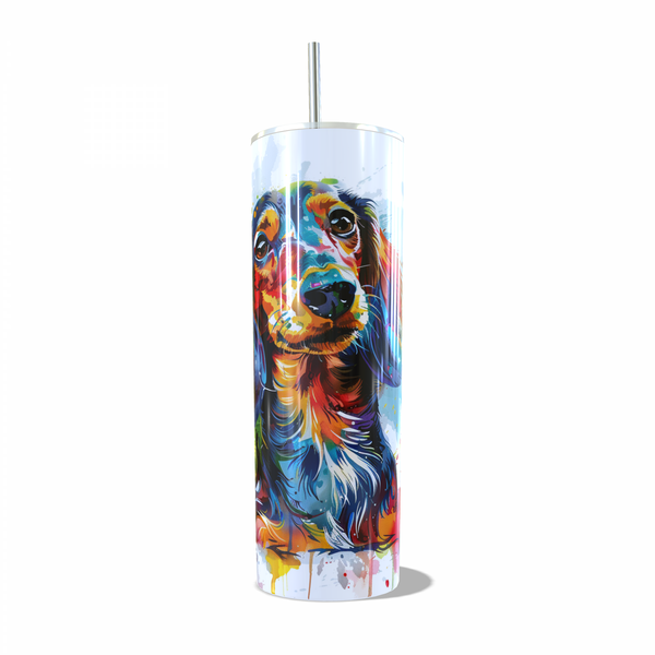 Dachshund print on a White Aluminum 1 Pack 0.6 L Tumbler