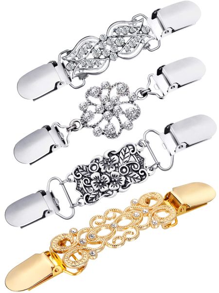 4 Pcs Sweater Clips, Shirt Brooch Clips for Women Wearing, Stylish Style