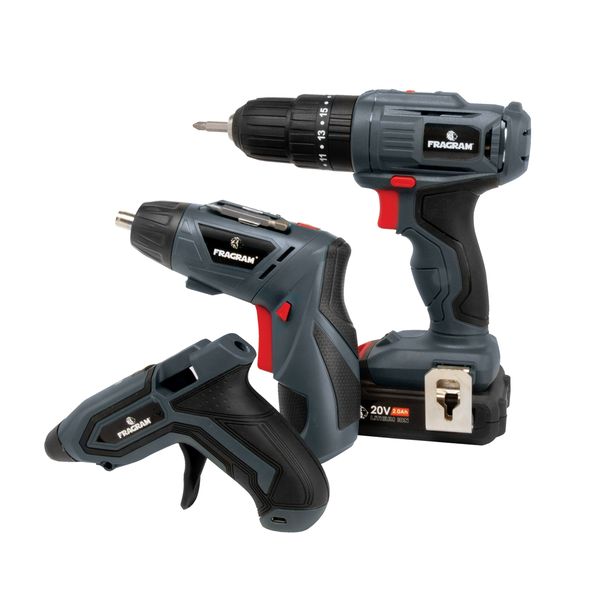 Fragram 20V Cordless 3 Piece Kit Inclu 2.0Ah Lithium Ion Battery &amp; Charger