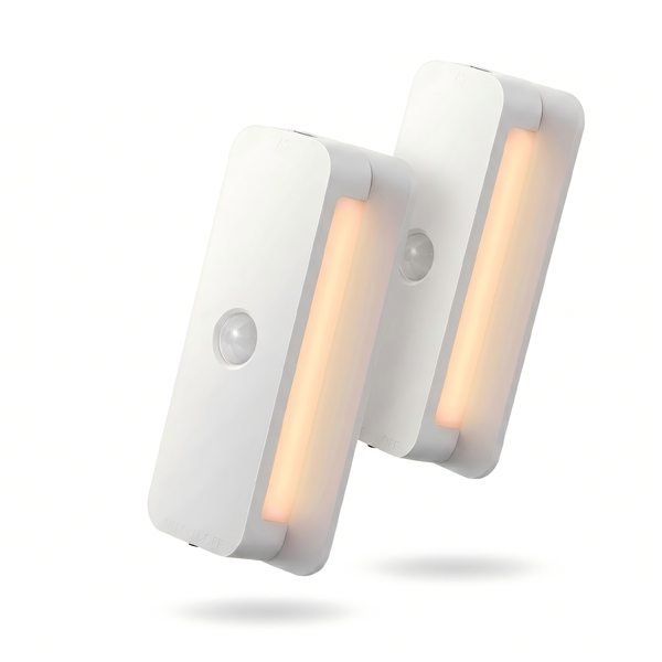 2-Pack Ultra-Slim Rechargeable Motion Sensor Night Light: Magnetic LED Lamp