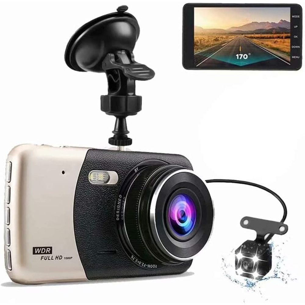 Dash Camera for Cars, Maso 4" 1080P HD Dual Lens DVR IPS FHD Dashboard
