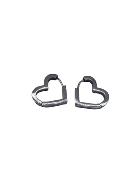 Fabulae - Stainless Steel Heart Hoops - Rosie