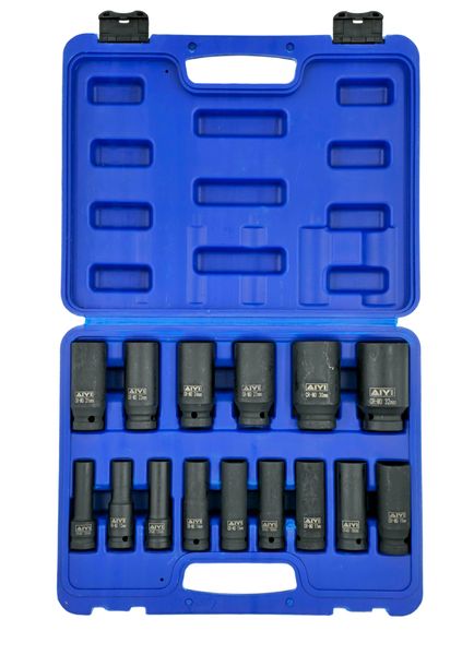 AIYI 15-Piece 1/2 Inch Deep Impact Socket Set AY193-034