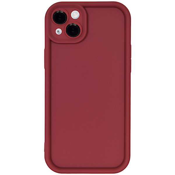 Burgundy Phone Case with Bubble Edge &amp; Camera Pro for iPhone 15 Plus