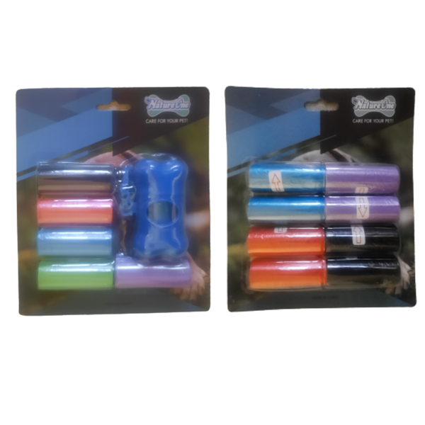 Doggie Poop Bags pack - With Bone Dispenser Combo Pack