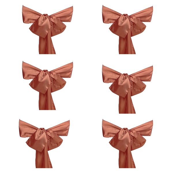 Decor Wedding Occasion Chair Bow Back Knot Tie Ribbon Set Of 6 -275cm