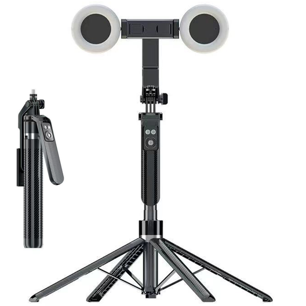 Selfie Stick Tripod Stand with 2 Lights &amp; Remote Phone Camera Vlog Video