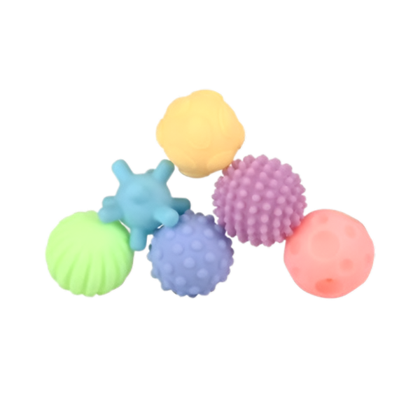 Infant Sensory Silicone Soft Massage Balls - Set Of 6
