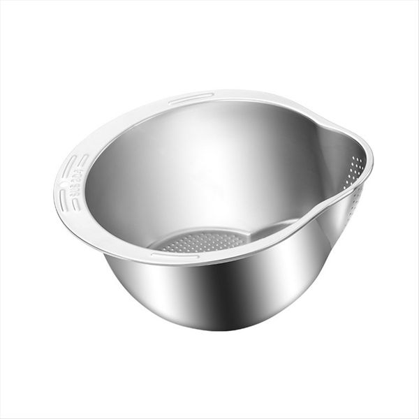Rice Washer Strainer Bowl Stainless Steel Rice Washing Bowl B