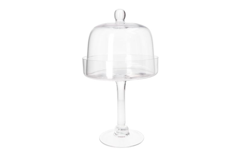 Danny home Stunning Clear Glass Cheese Stand and Dome.