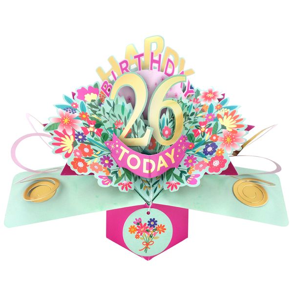 Happy 26th Birthday 3D Pop Up Card - Female