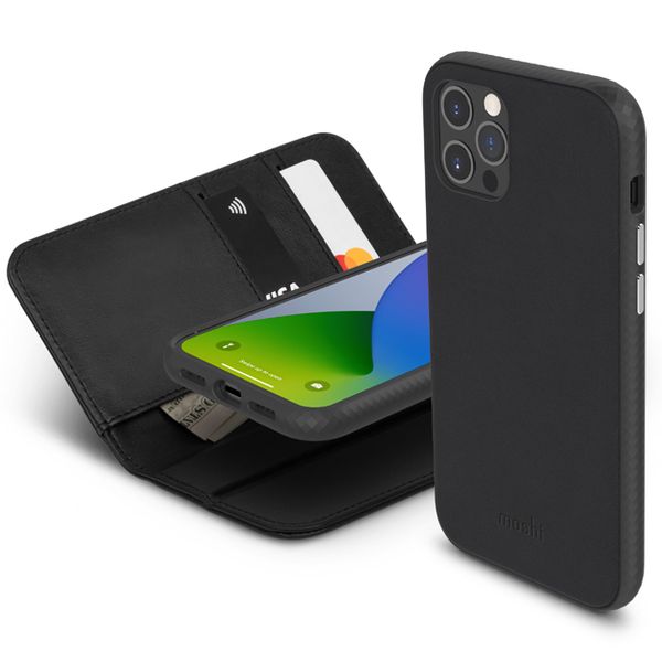 Moshi Overture Wallet Case For iPhone 12 &amp; iPhone 12 PRO - Black