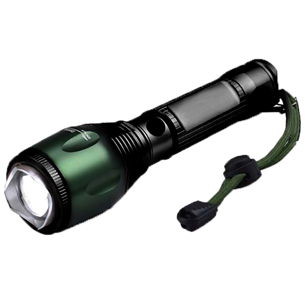 108000 Lumen Digital-Light Aluminium Waterproof LED Flashlight - Black