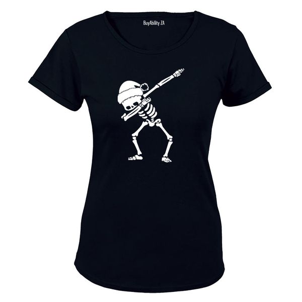 Dabbing Christmas Skeleton - Ladies - T-Shirt