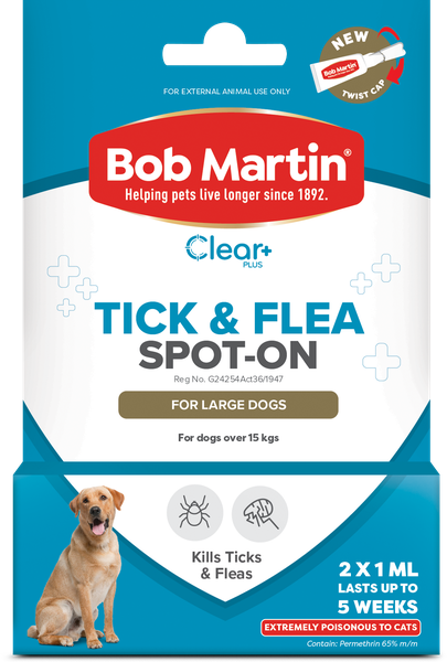 BOB MARTIN Clear+ Spot-On For Large Dogs 2x1ml