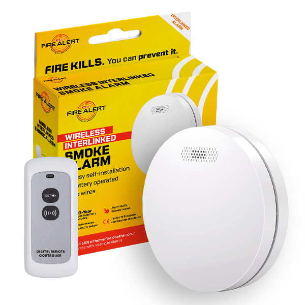 Interlinked Photoelectric Smoke Alarm - Wireless, 10-Year Battery Life