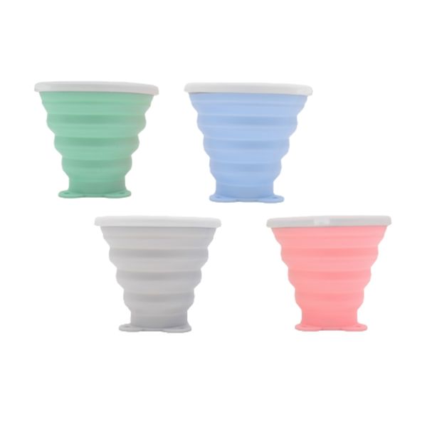 4 Pack Silicone Collapsible Travel Cups for Camping, Hiking &amp; Picnic